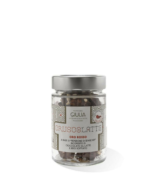 Peperone di Senise IGP Ricoperto di Cioccolato al Latte e Riso Soffiato – 80g