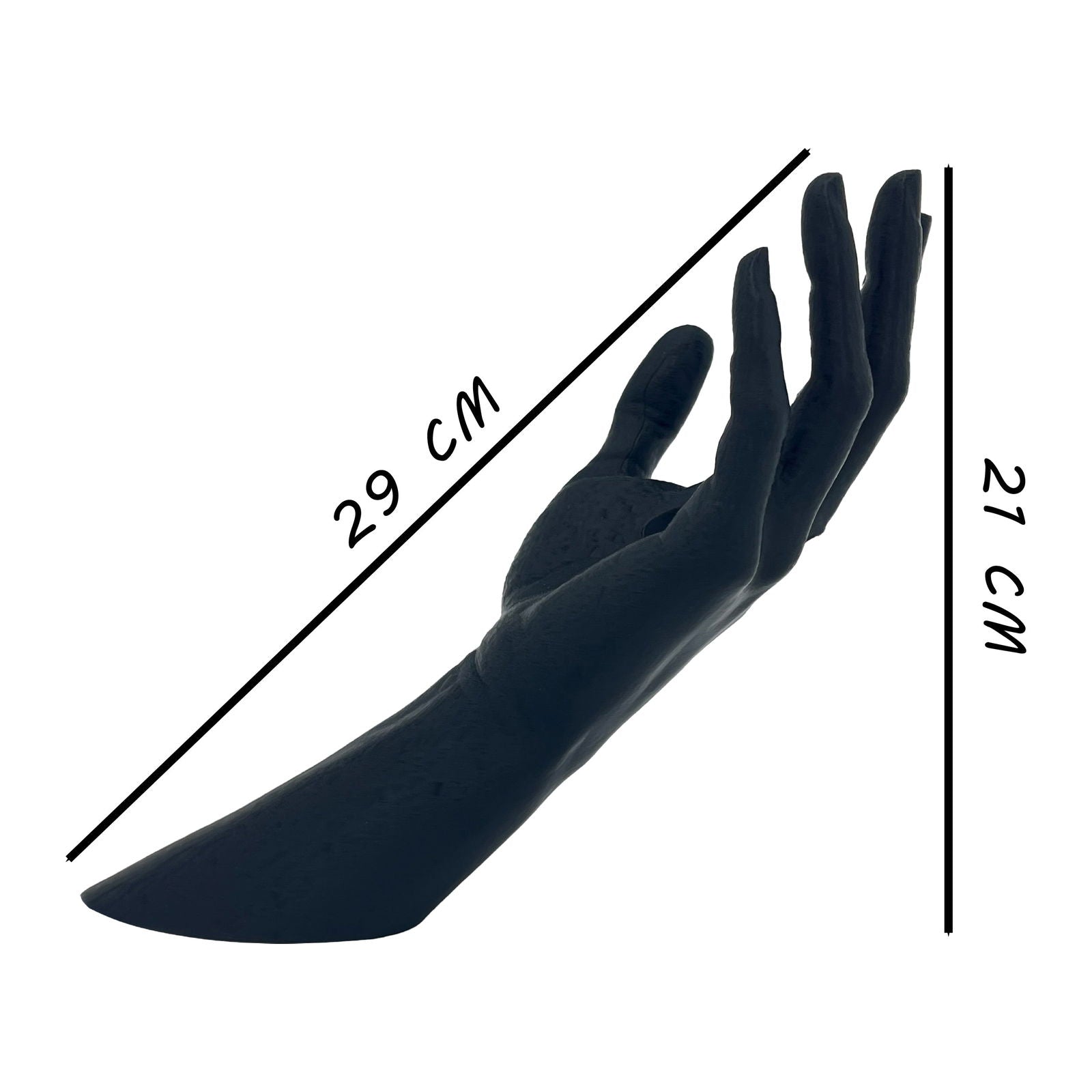 Portabottiglie vino a forma di mano in resina nera - 29x21 cm - Elegante e resistente, mantiene la tua bottiglia in equilibrio perfetto - Terramia