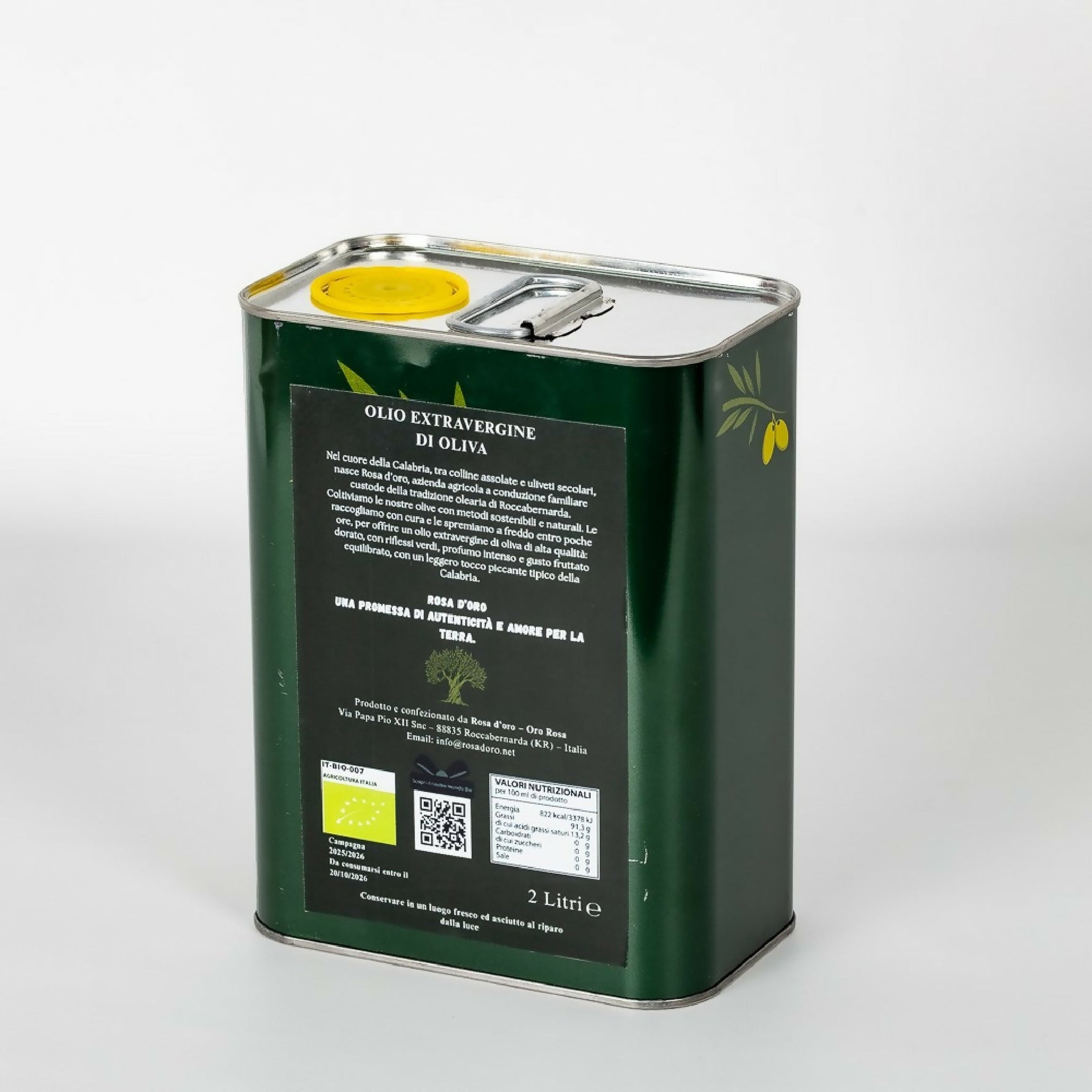 2 LITRI - OLIO EXTRAVERGINE D'OLIVA ROSA D'ORO - Terramia