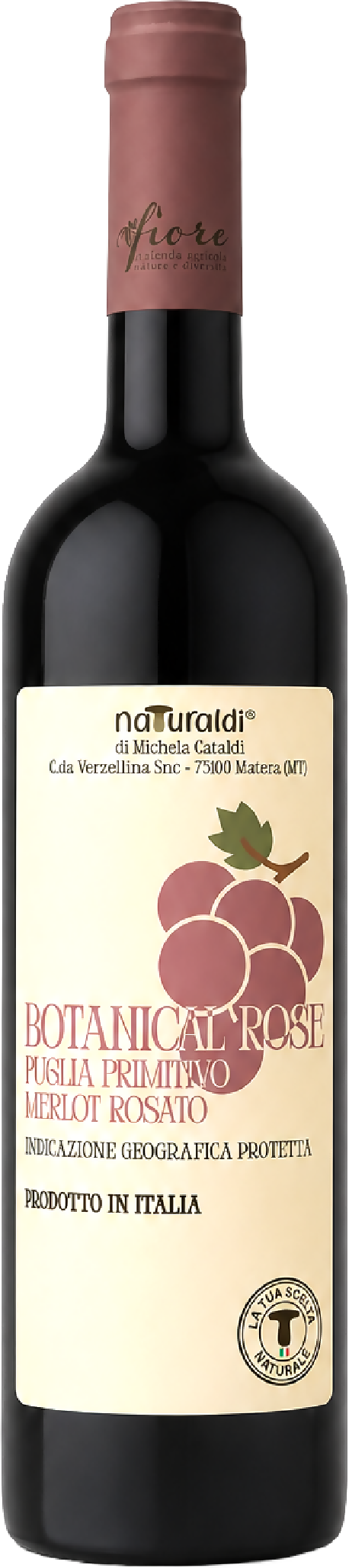 Vino Botanical Rose Puglia Primitivo Merlot Rosato IGP 75 cl Naturaldi