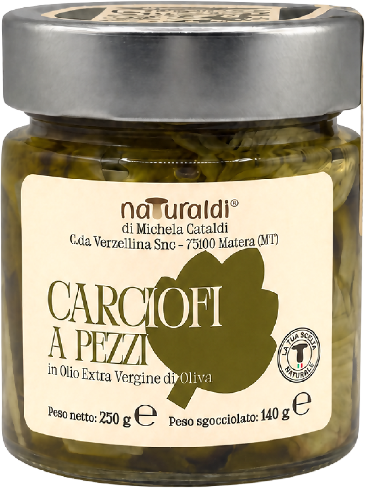 Carciofi a pezzi sott'olio 250 g Naturaldi