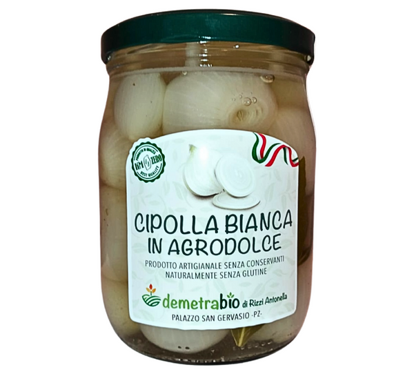 Cipolla bianca in agrodolce 500g fronte