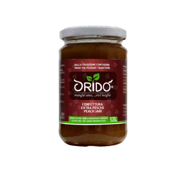 Oridò extra peach jam 320 grams