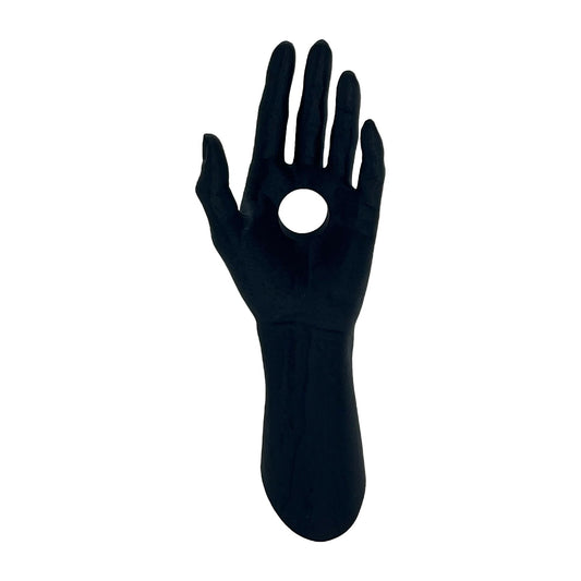 Portabottiglie vino a forma di mano in resina nera - 29x21 cm - Elegante e resistente, mantiene la tua bottiglia in equilibrio perfetto - Terramia