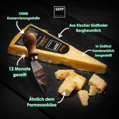 Formaggio a pasta dura Gran'SEPP prodotto con latte di fieno di montagna
