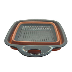 Scolapasta pieghevole in silicone cm 22x22x10 - Terramia