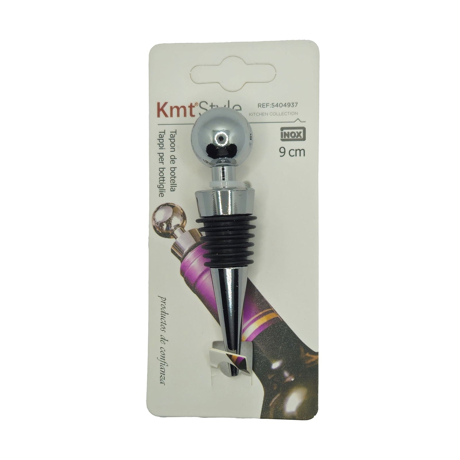 Tappo elegante per bottiglia vino champagne in acciaio inox - Terramia