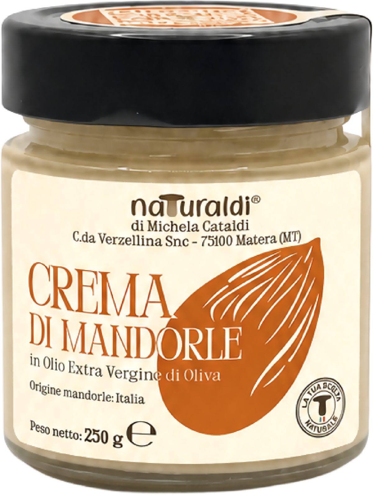 Crema di Mandorle in olio extra vergine di oliva 250 g Naturaldi