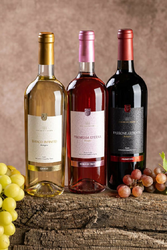 Tris bianco rosato rosso