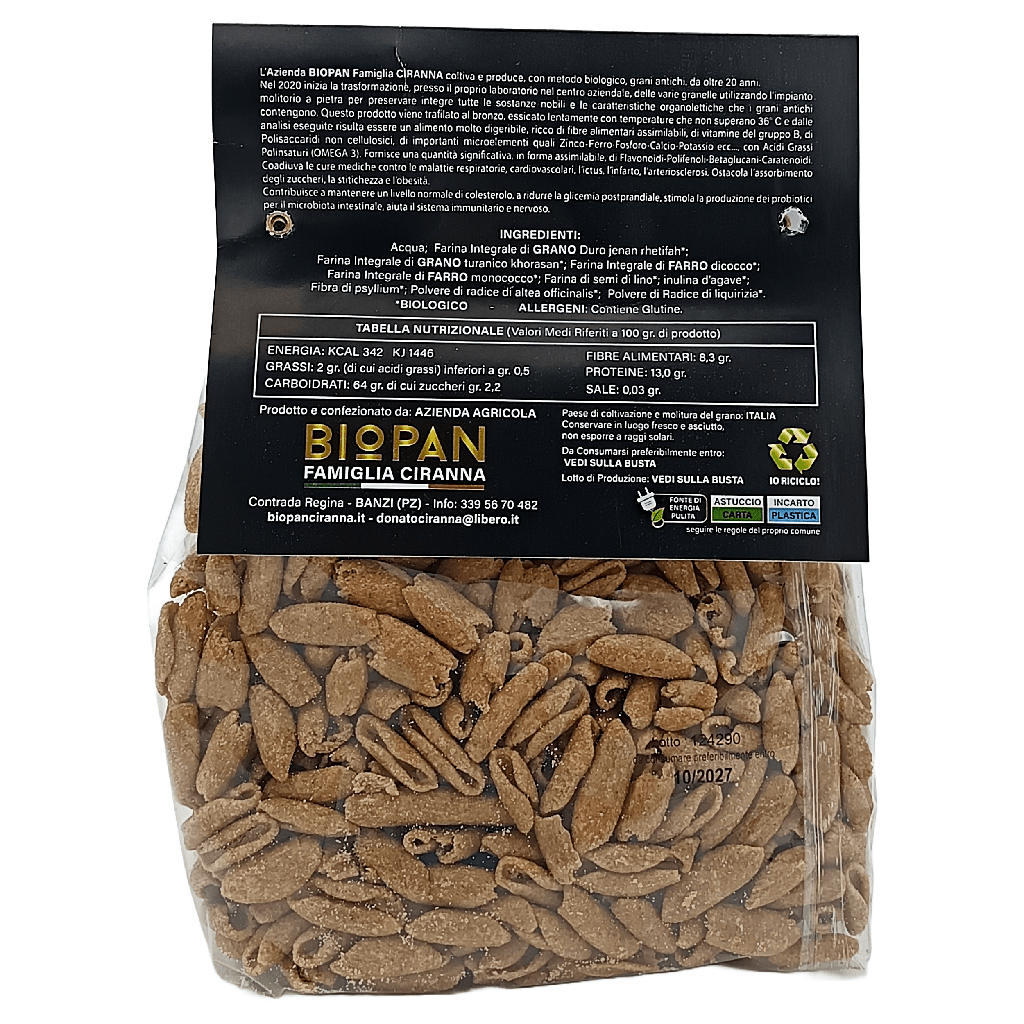 BIOPAN CIRANNA - Cavatelli Integrali 500g - LINEA CIRANTO - Terramia