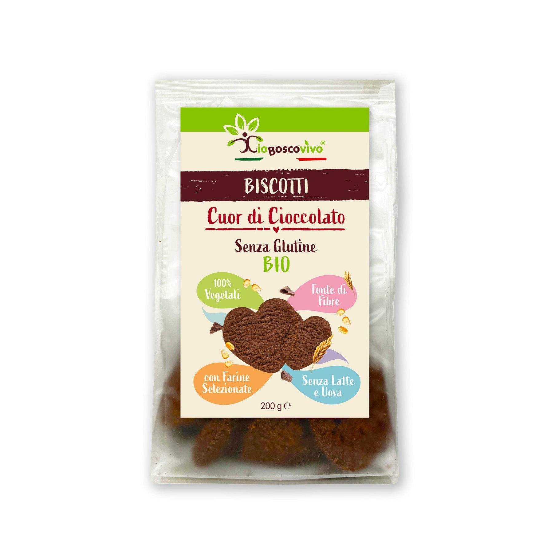 Biscotti S/Glutine al Cacao e gocce di Cioccolato fondente BIO 200g - Terramia
