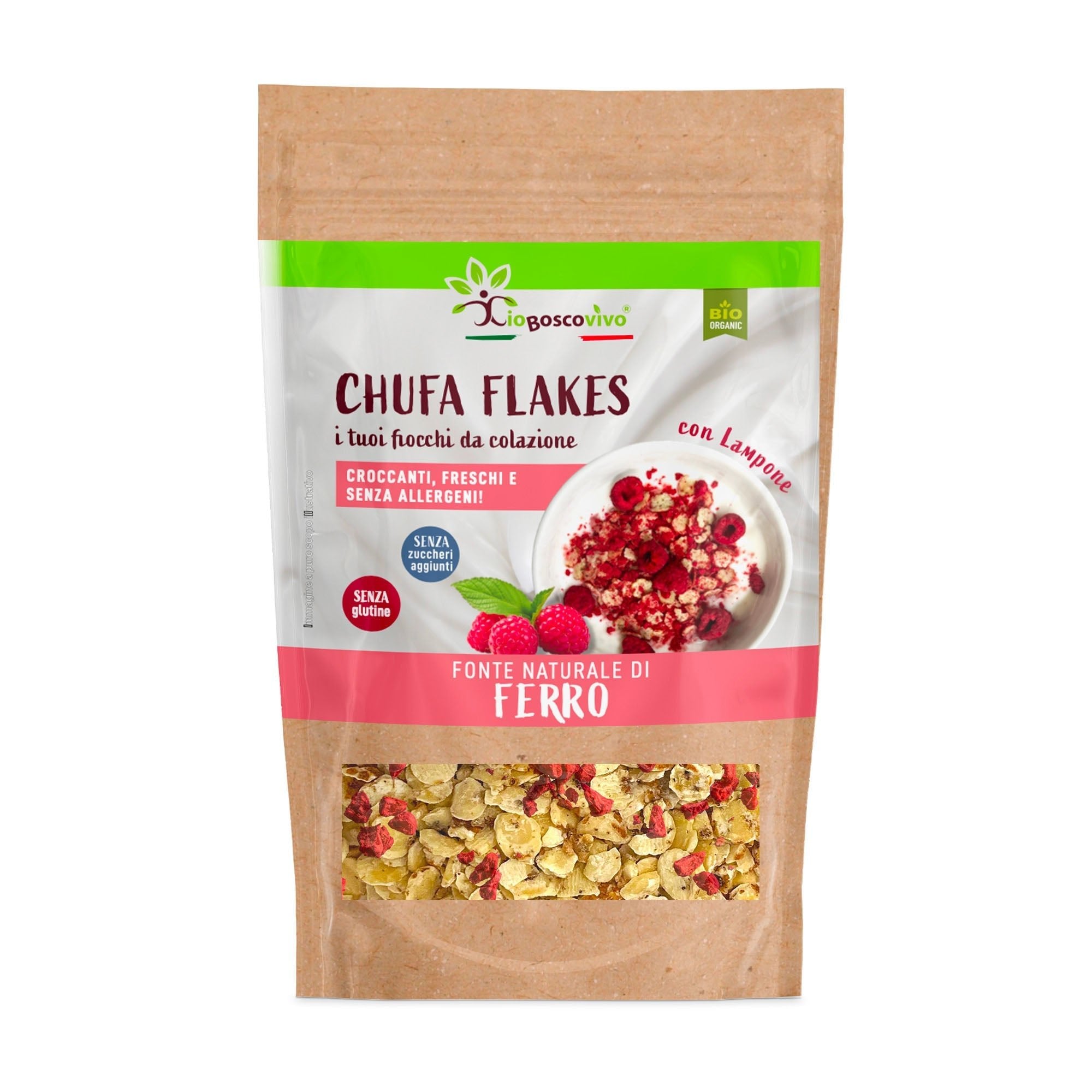 Chufa Flakes al Lampone BIO | Fiocchi da colazione 180g - Terramia