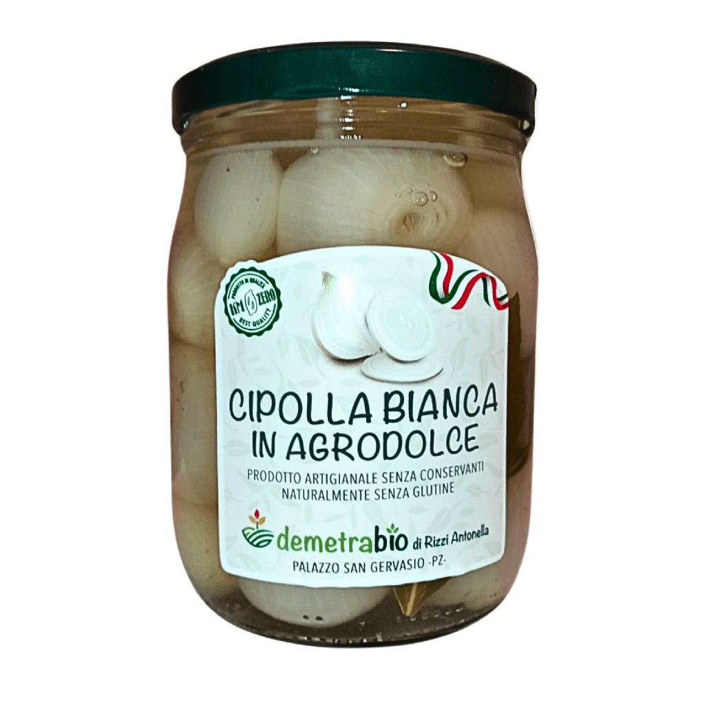 Cipolla bianca in agrodolce 500g fronte