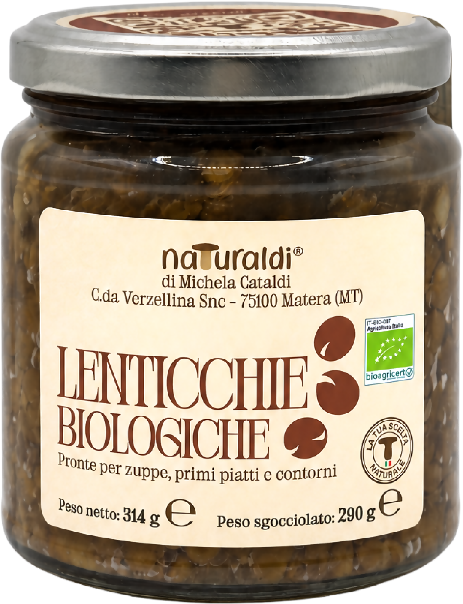 Lenticchie Biologiche 314 g Naturaldi - Terramia