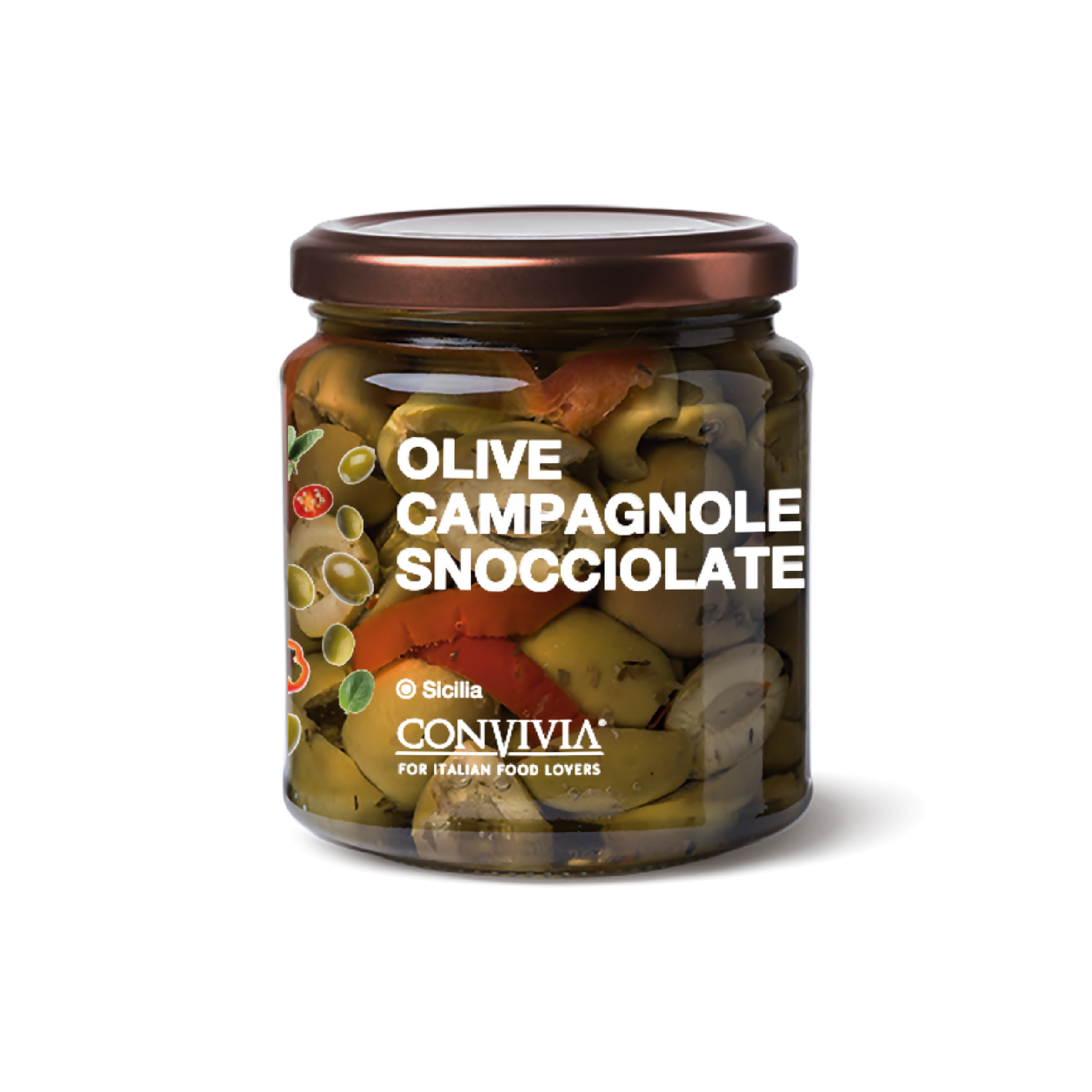 Olive campagnole snocciolate 280g - Terramia