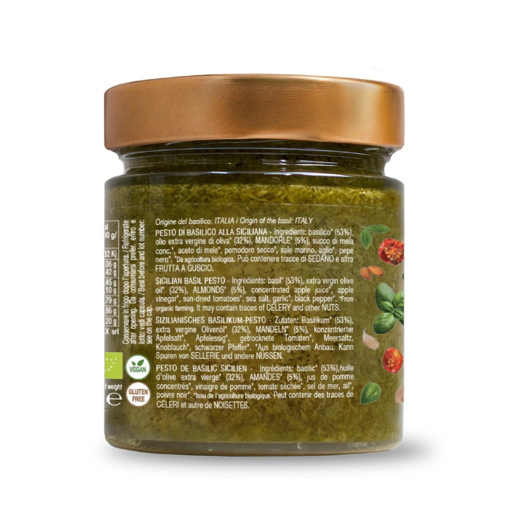 Pesto di basilico alla siciliana bio 190g - Terramia