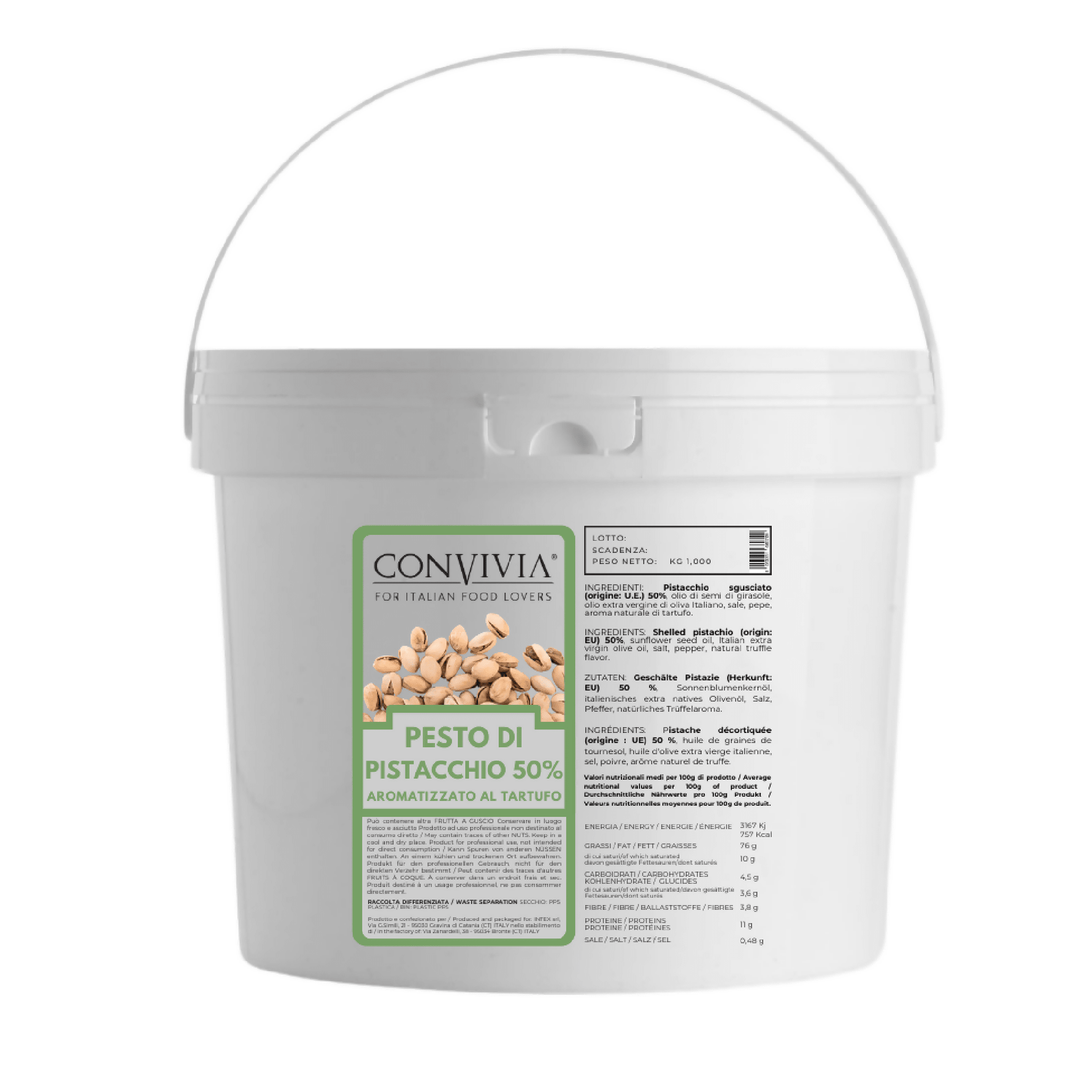 Pesto di Pistacchio 50% aromatizzato al Tartufo 1kg - Terramia