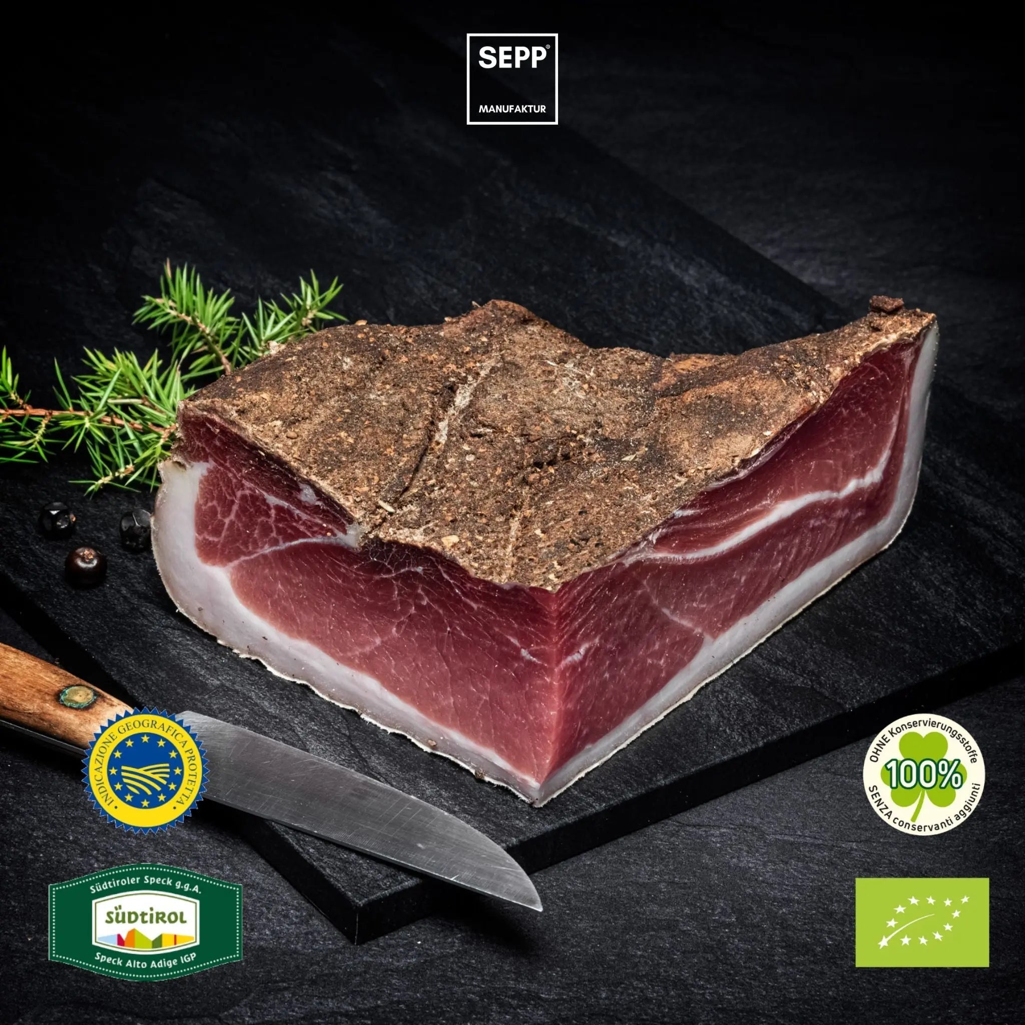 SEPP" Speck Alto Adige IGP biologico - "Il Quartiere" senza sale da cucina - Terramia