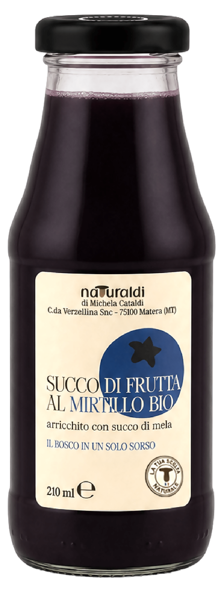 Succo di frutta al Mirtillo Bio arricchito con succo di mela 210 ml Naturaldi - Terramia