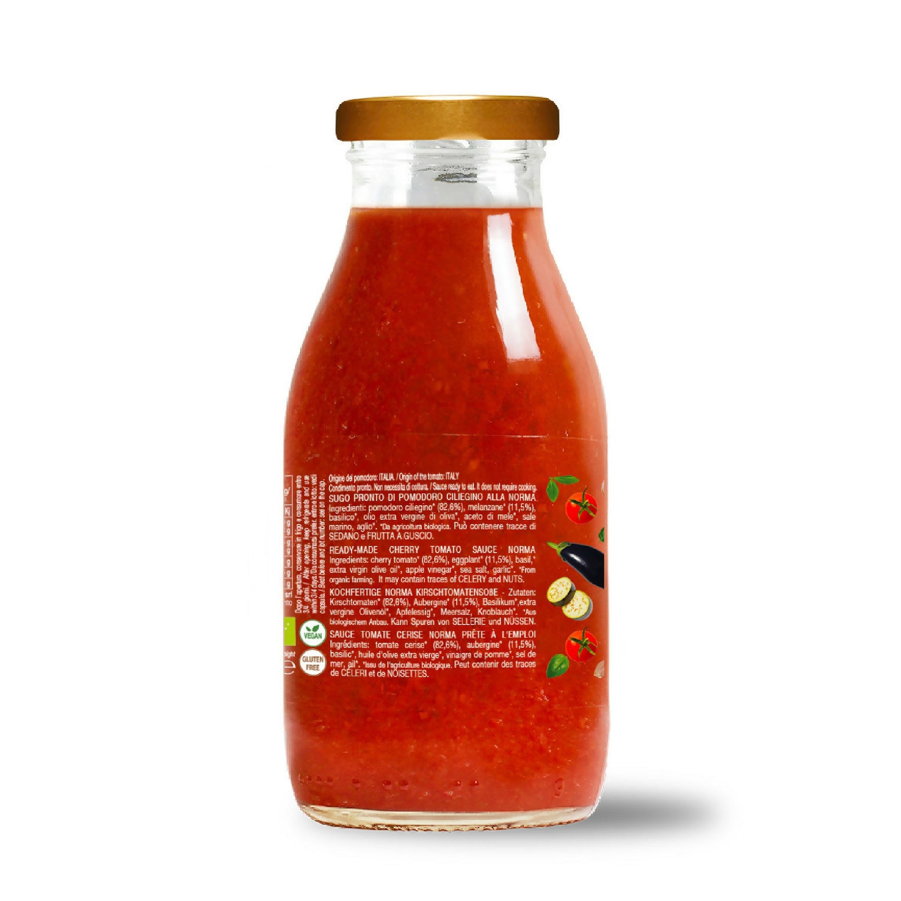Sugo pronto di pomodoro ciliegino alla norma bio 250g - Terramia