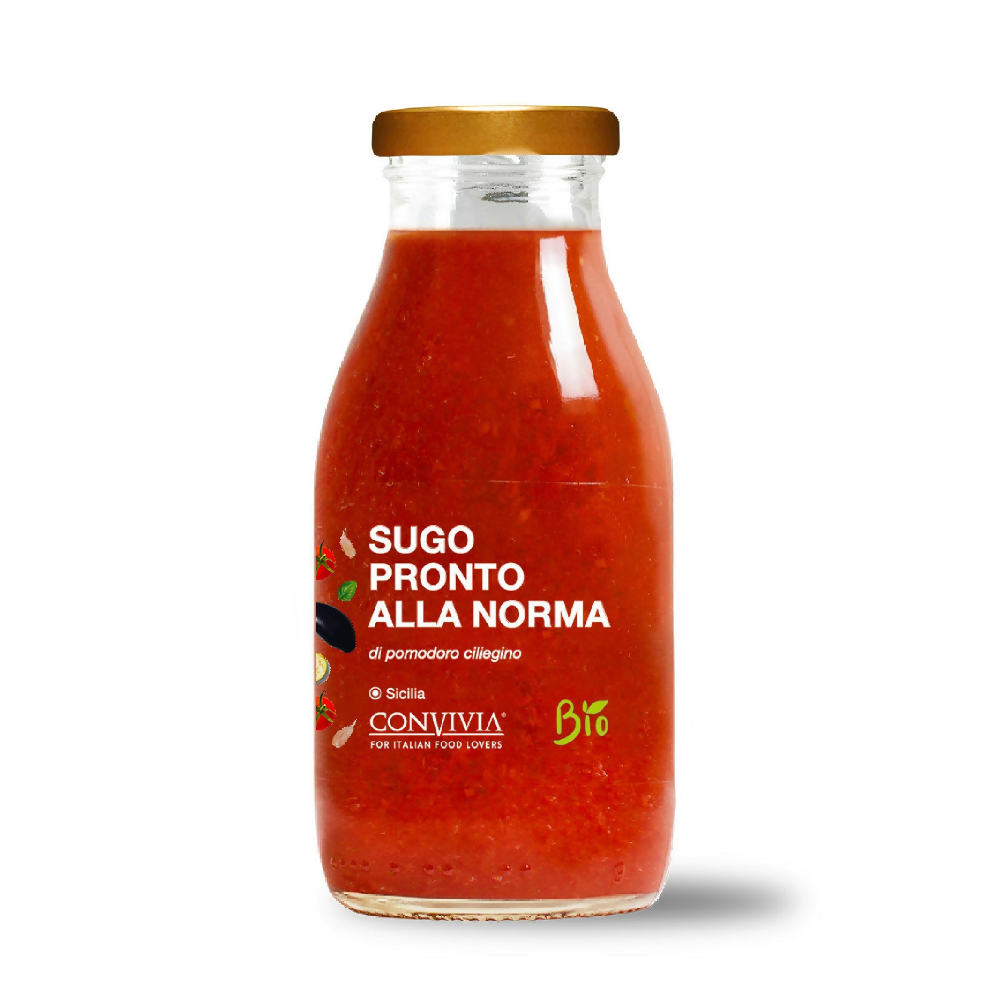 Sugo pronto di pomodoro ciliegino alla norma bio 250g - Terramia