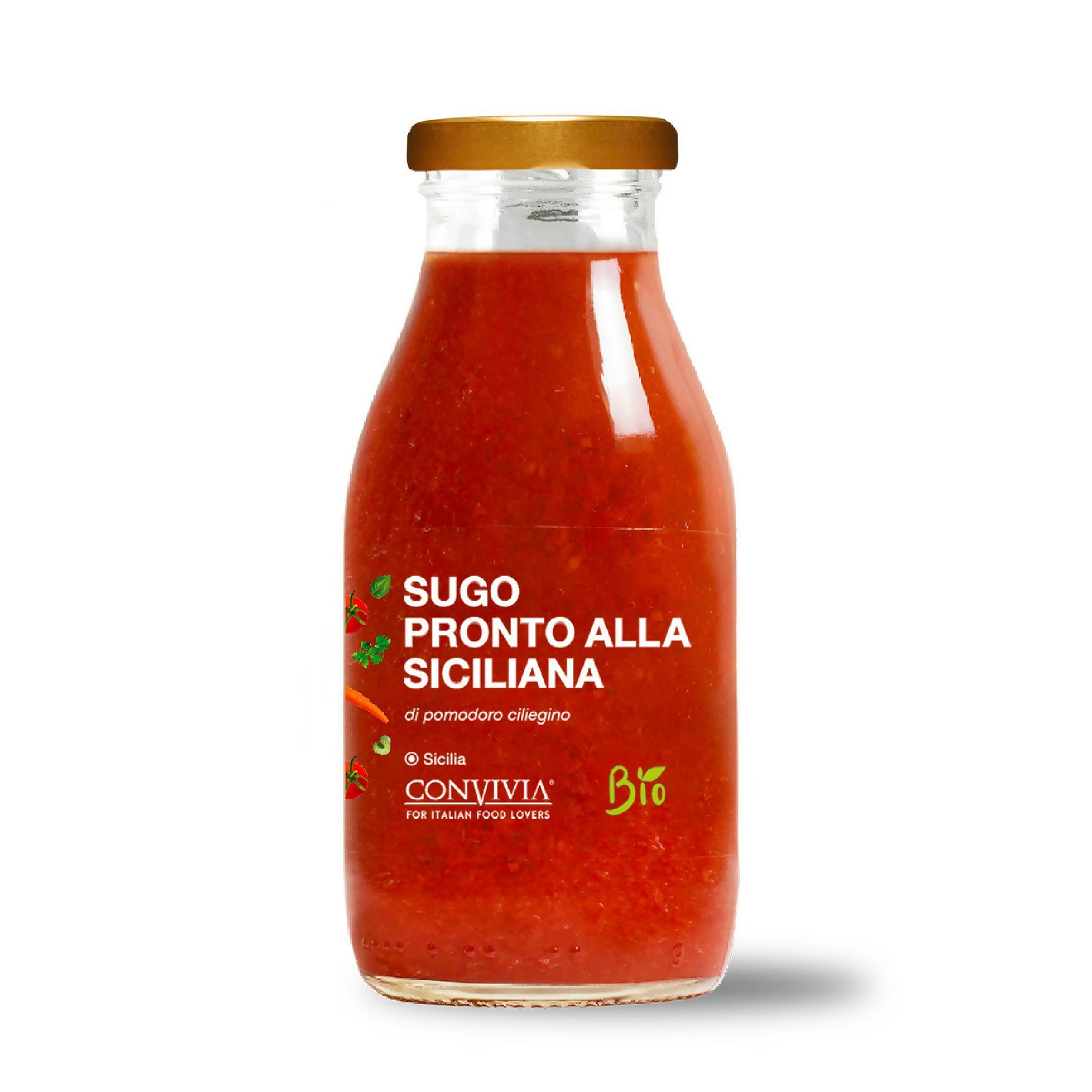 Sugo pronto di pomodoro ciliegino alla siciliana bio 250g - Terramia