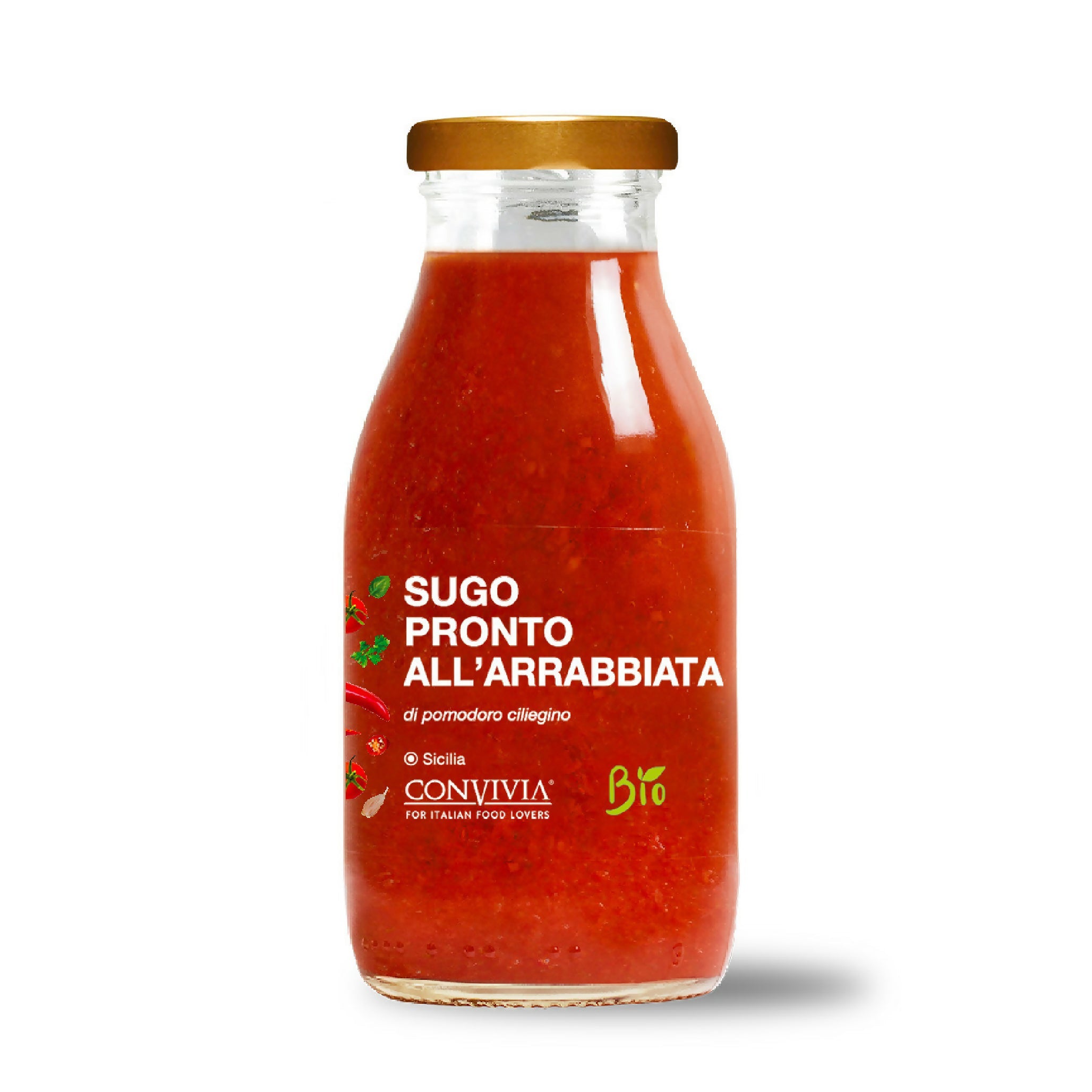 Sugo pronto di pomodoro ciliegino all’arrabbiata bio 250g - Terramia