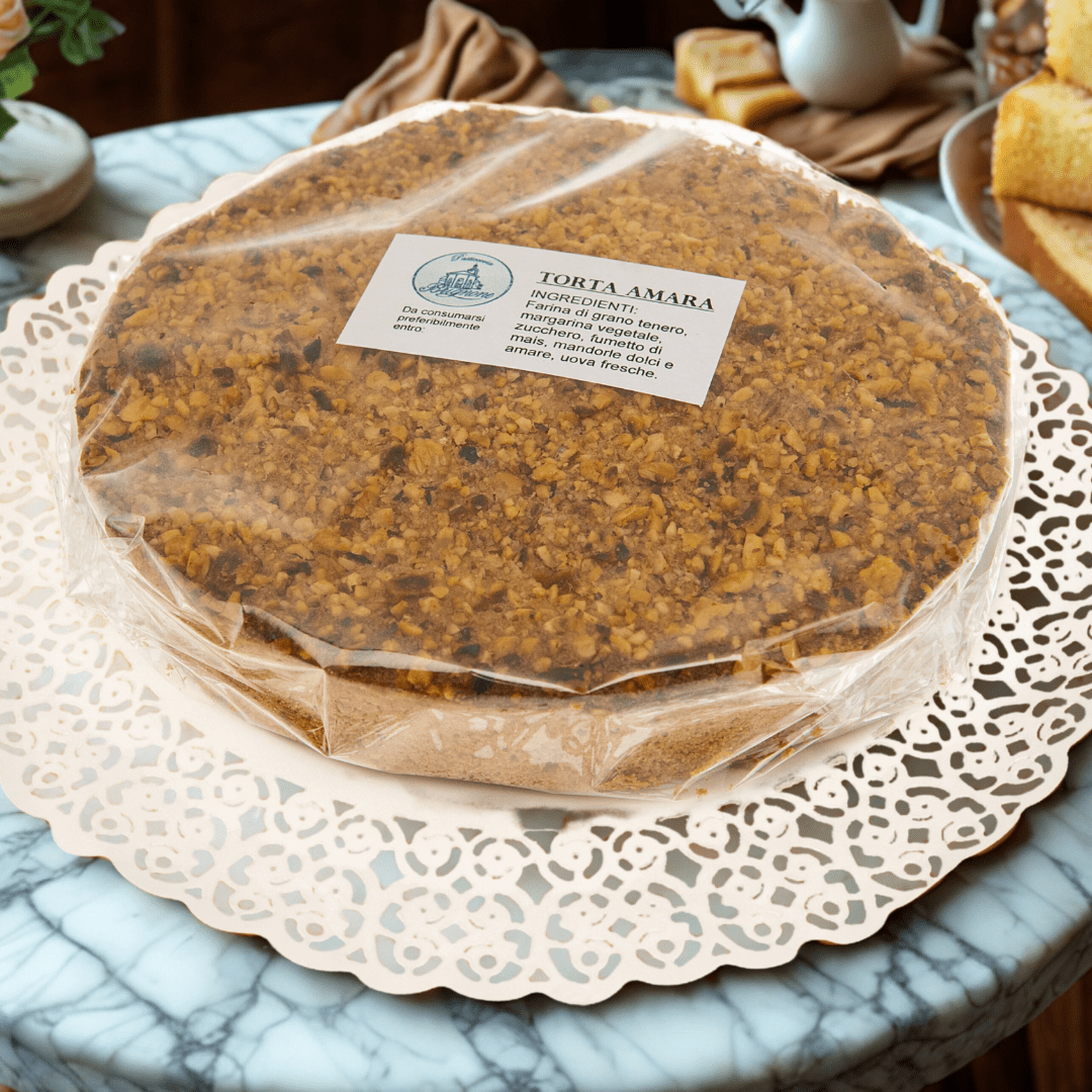 Torta Amara Piemontese di Mandorle e Nocciole - 350 gr - Terramia
