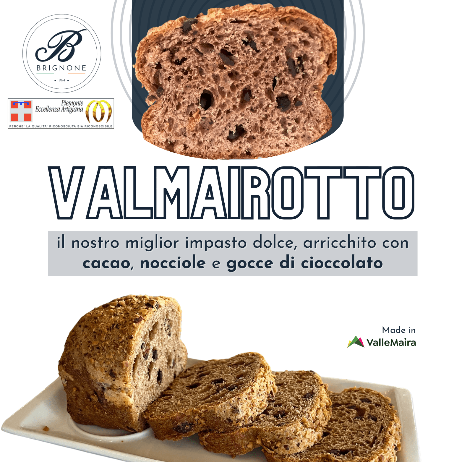 ValMairotto della Valle Maira con Cacao e Nocciole - 220gr - Terramia