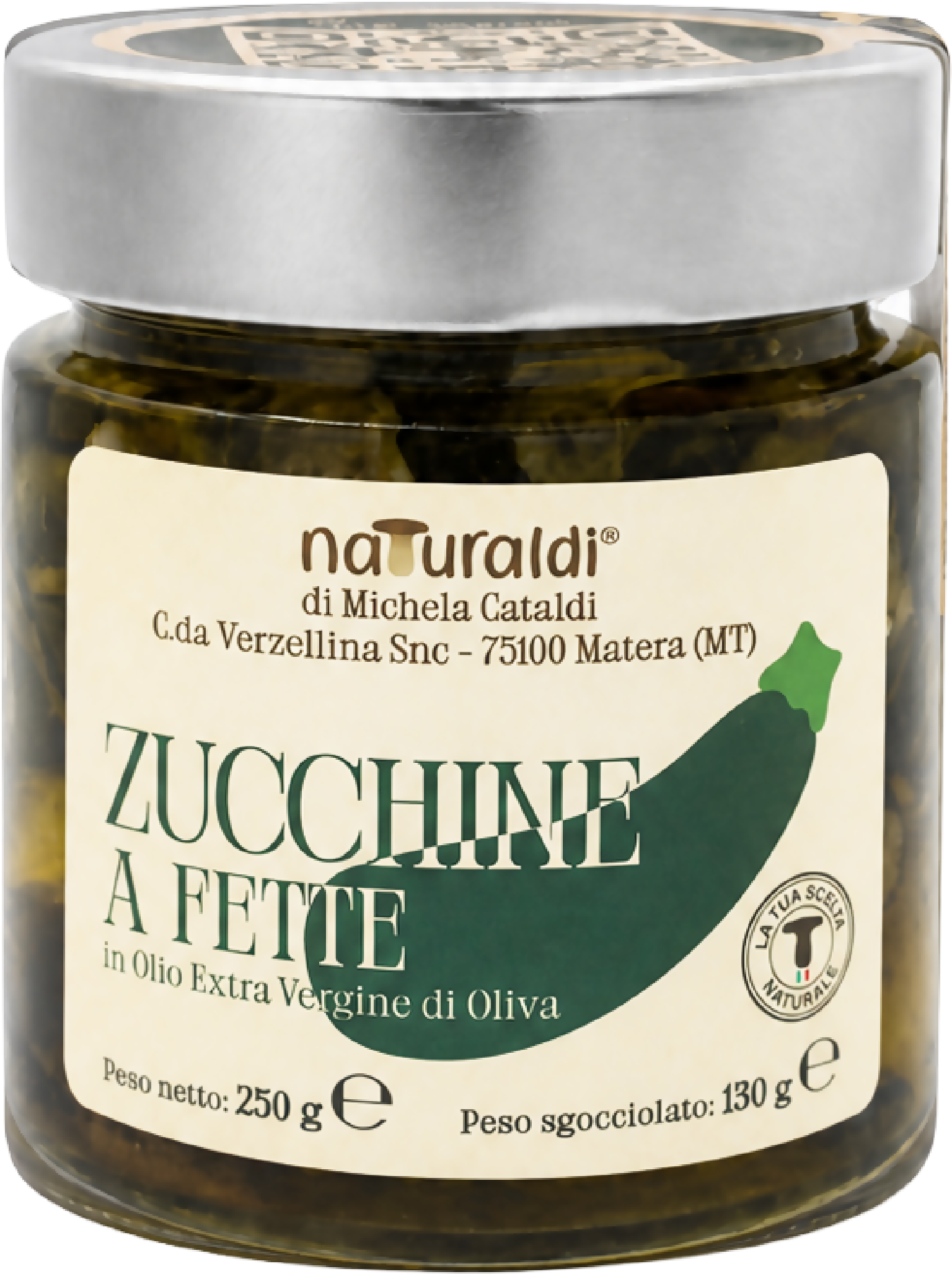 Zucchine a fette sott'olio 250 g Naturaldi - Terramia