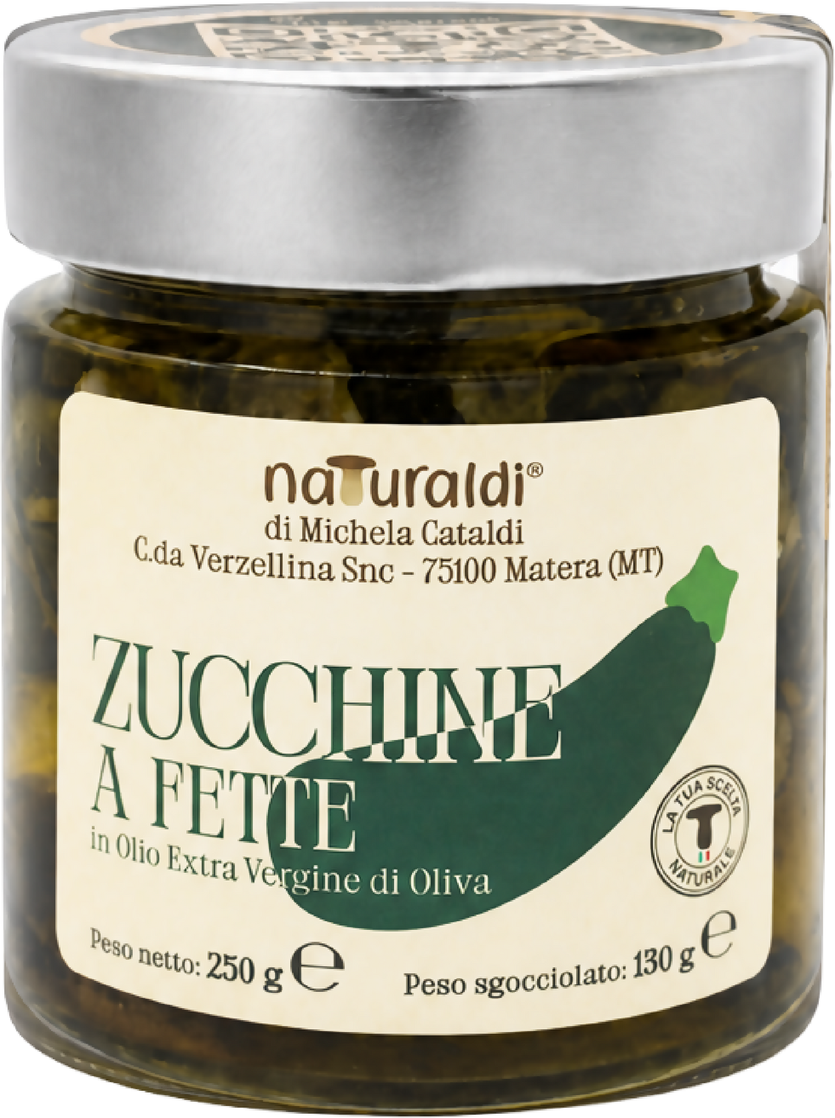 Zucchine a fette sott'olio 250 g Naturaldi - Terramia